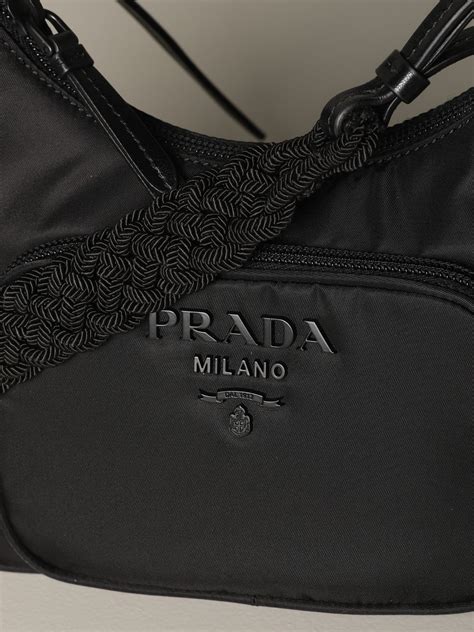 prada nylon hobo bag black|prada nylon crossbody camera bag.